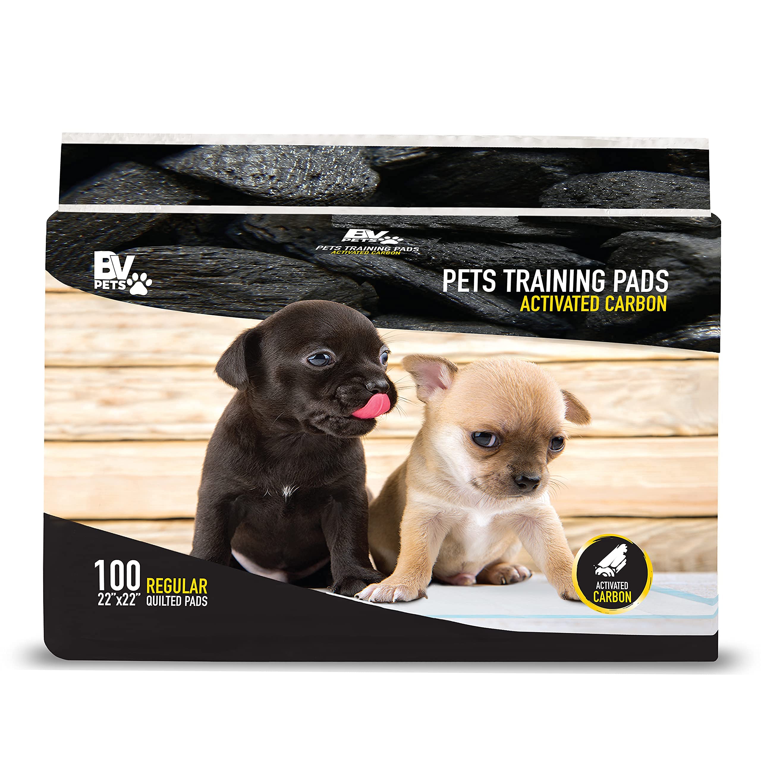 BV Charcoal Puppy Pads six-layer absorption for strong moisture capture.