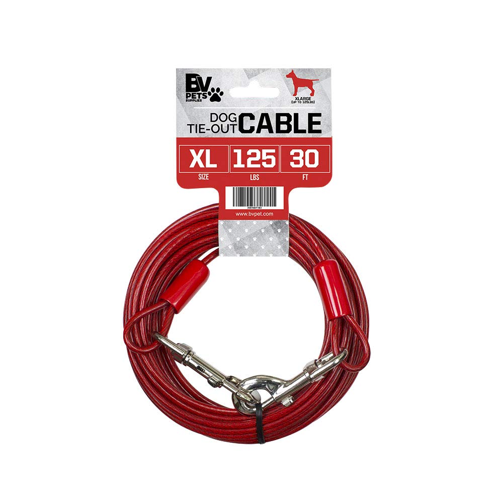 BV Dog Tie Out Cable 30 ft through strong, safe outdoor freedom.