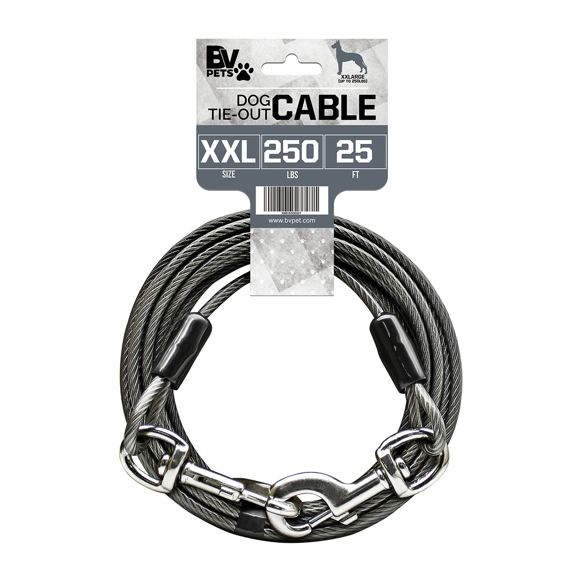 BV dog tie out cable 25ft extended view for spacious outdoor roaming