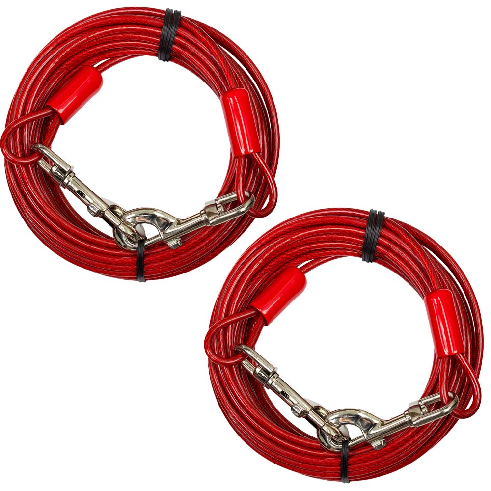 BV Dog Tie Out Cable 30ft: sturdy outdoor tether for up to 125 lb dogs.