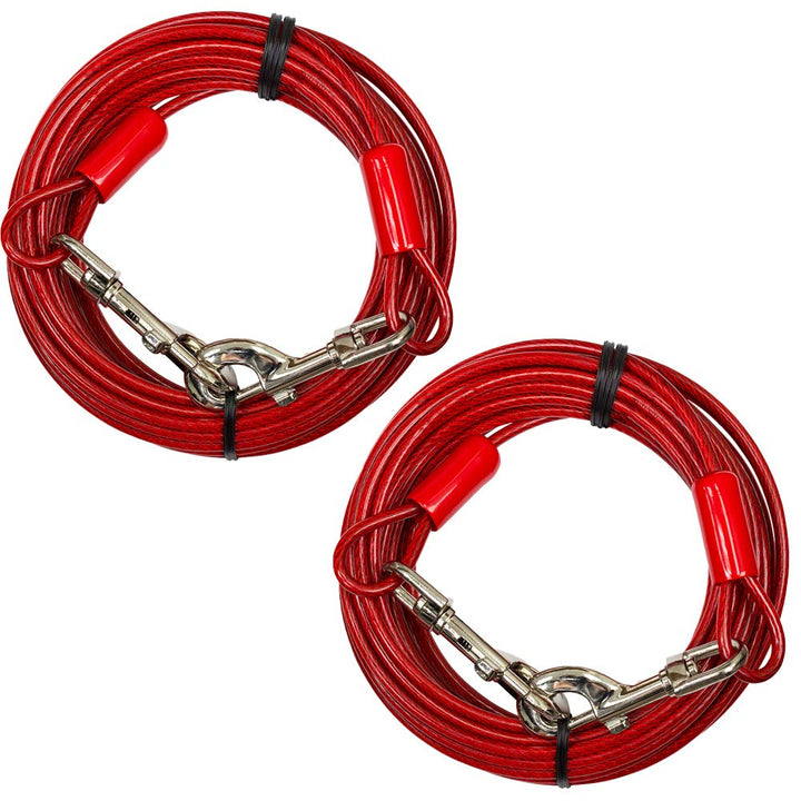 BV Dog Tie Out Cable 30ft: sturdy outdoor tether for up to 125 lb dogs.