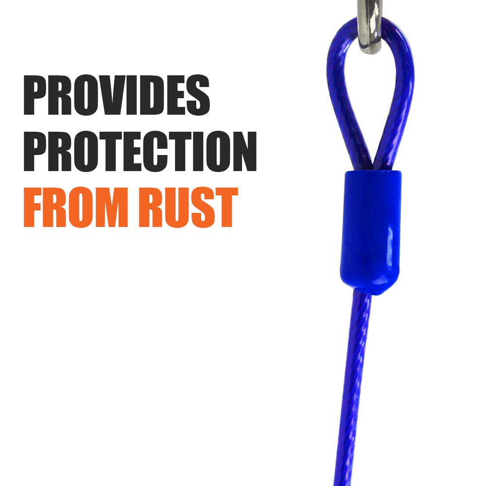 BV Dog Tie Out Cable anti-rust vinyl cover guards outdoor durability.