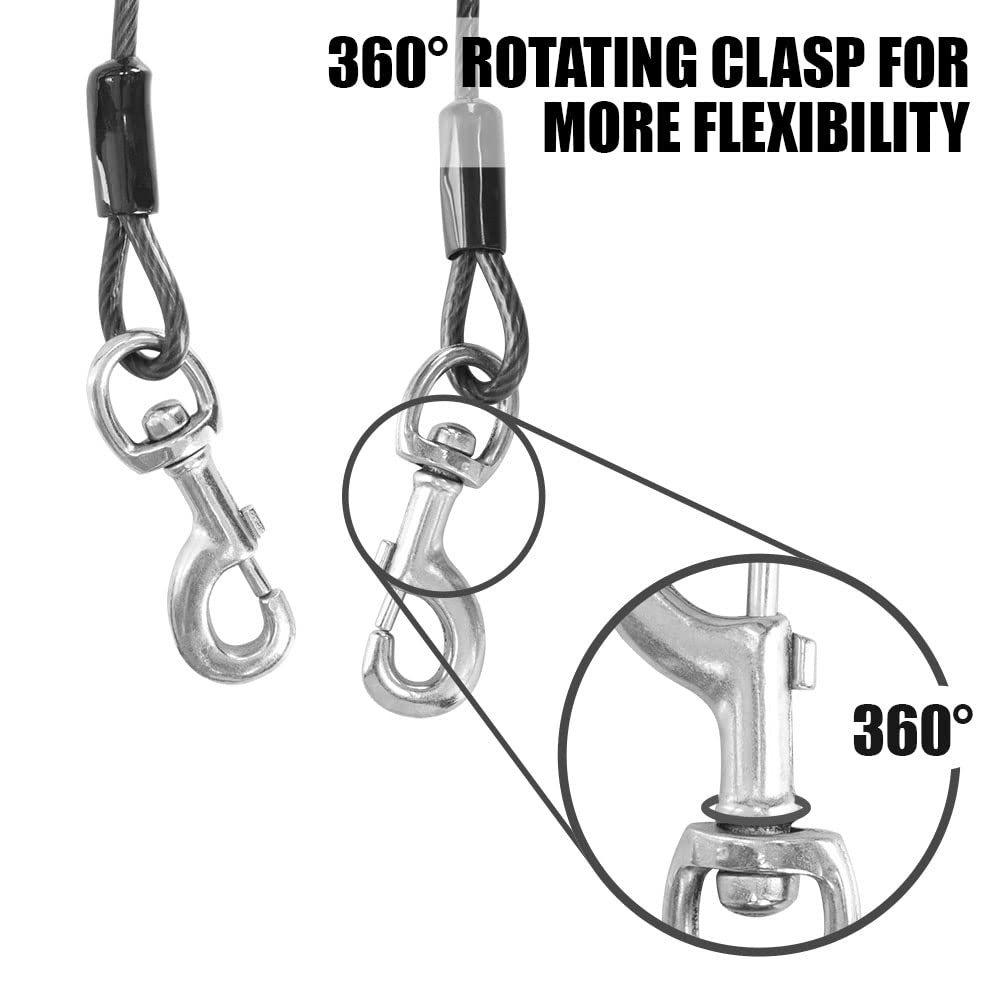 BV dog tie out cable lightweight yet strong construction