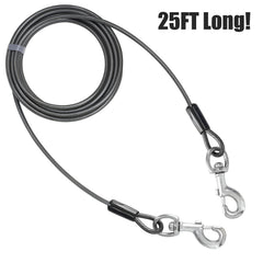 BV dog tie out cable swivel clip close-up demonstrating quick release