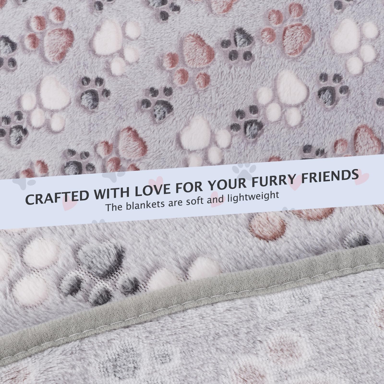 BVAGSS six pack paw print blankets for daily use and replacement