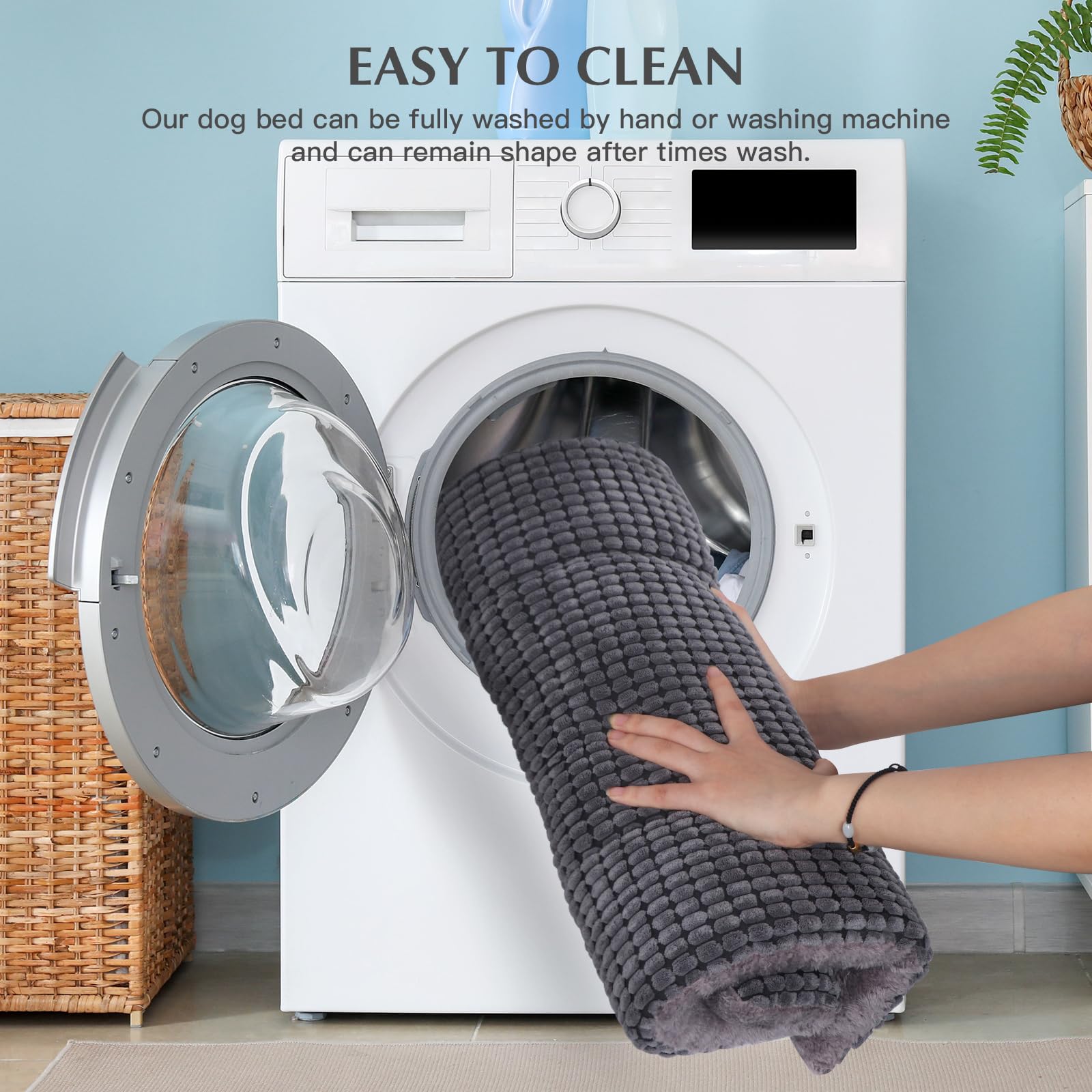 BVAGSS Machine Washable Dog Bed simplifies cleaning and upkeep.