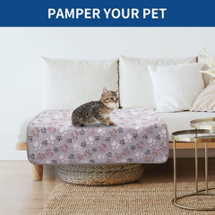 BVAGSS paw print blanket for large dogs provides plush warmth for lounging.