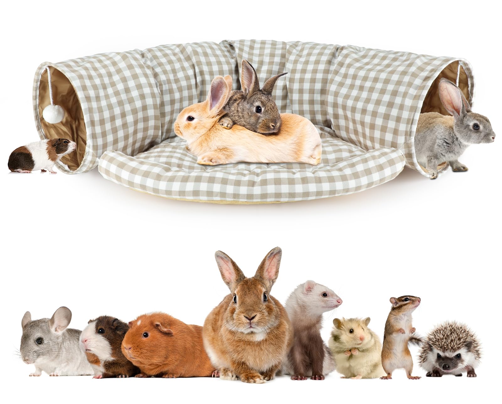 BWOGUE Bunny Tunnel Bed collapsible design for portable play and rest