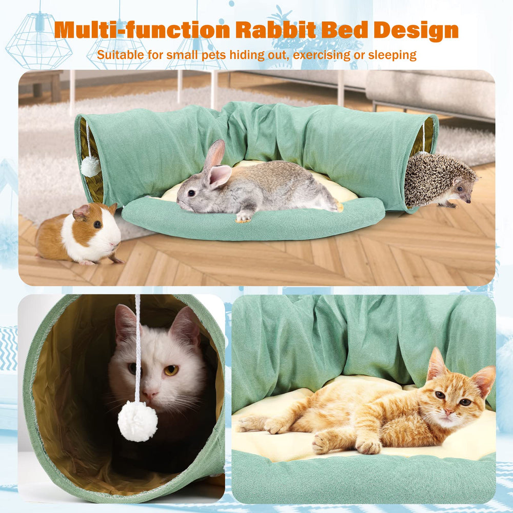 BWOGUE Bunny Tunnel Bed durable suede fabric and flexible frame for lasting use