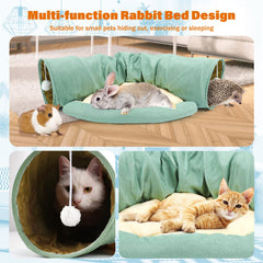 BWOGUE Bunny Tunnel Bed durable suede fabric and flexible frame for lasting use