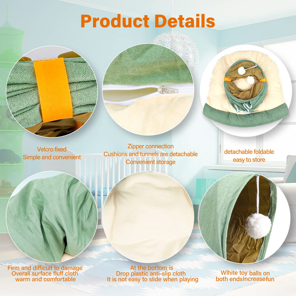 BWOGUE Bunny Tunnel Bed removable mat for simple washing and quick cleanup