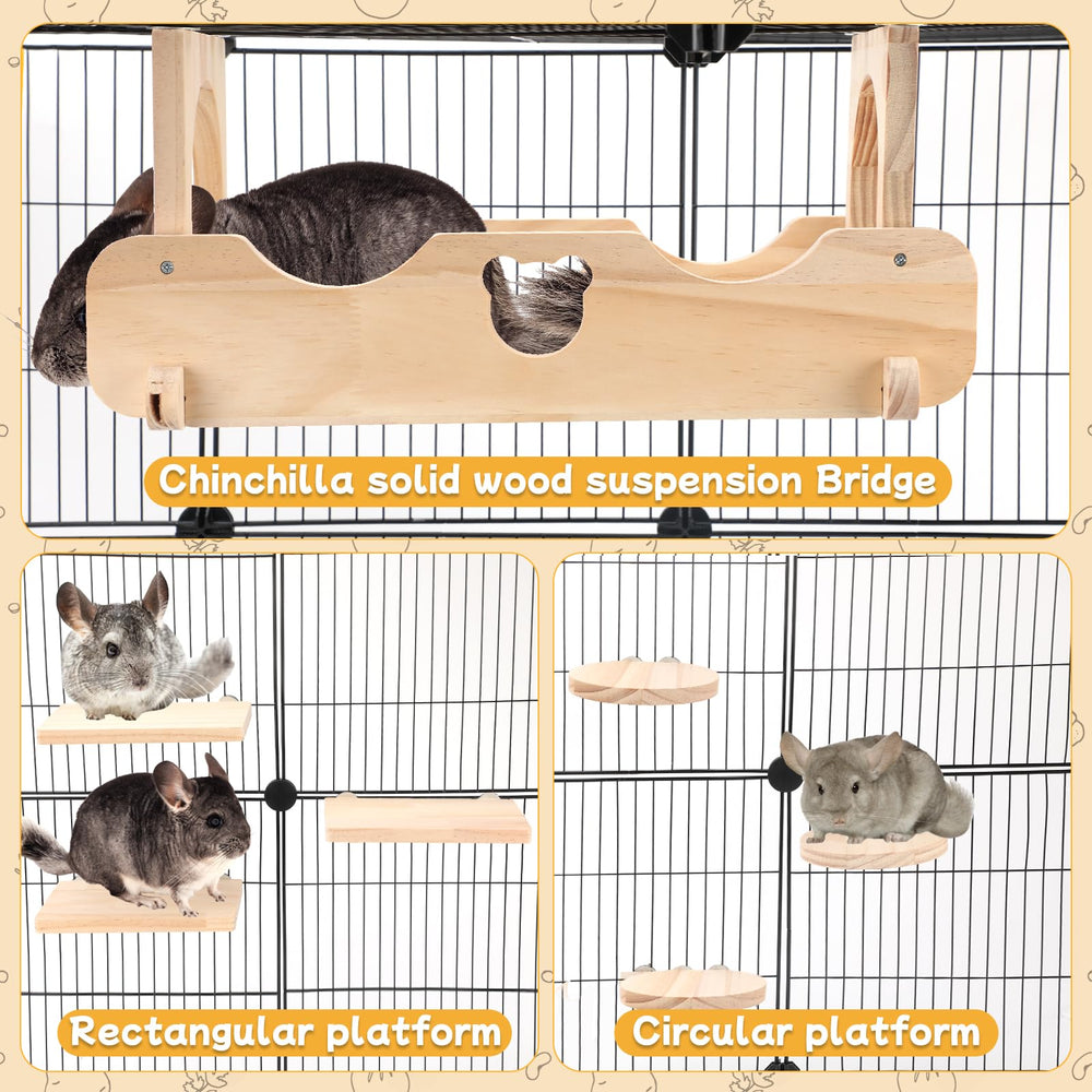 BWOGUE natural pine wooden ledges with burr-free surface for paw protection.
