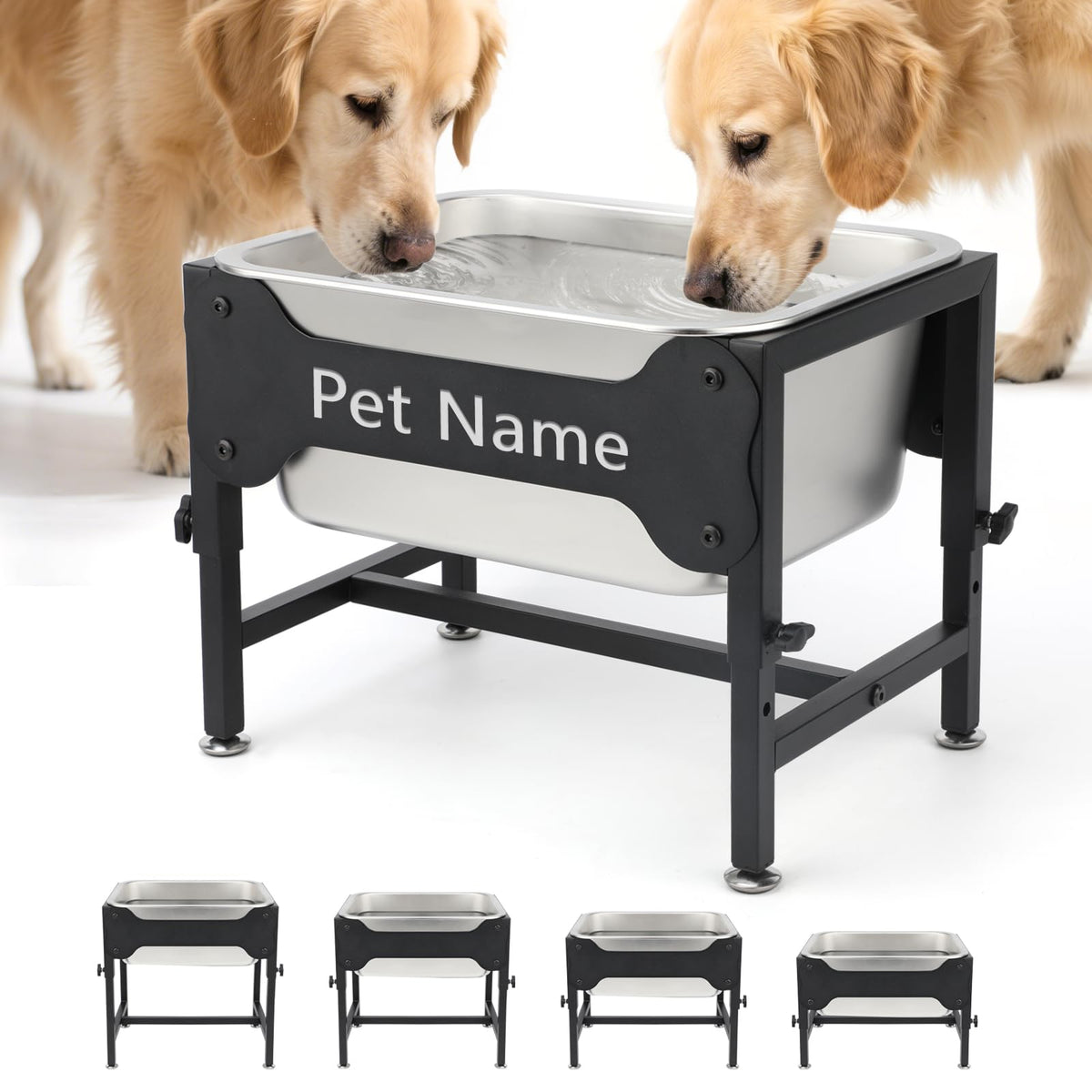BWOGUE elevated dog water bowl stand with four-height adjustability for hydration control