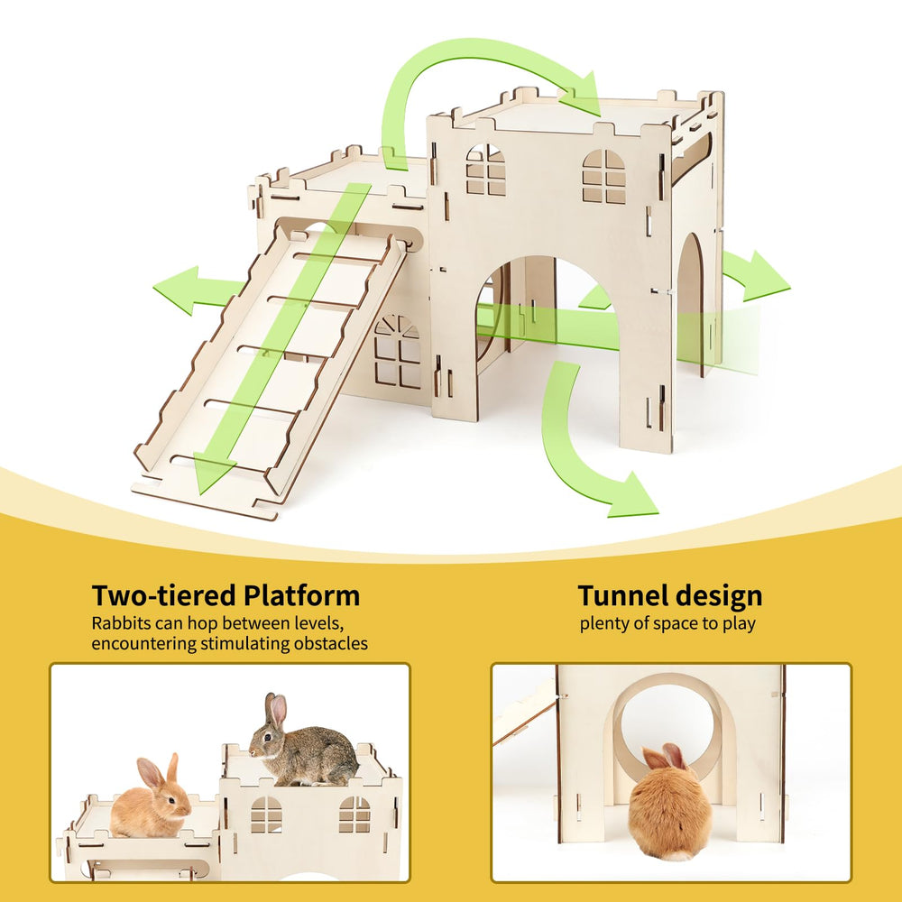 BWOGUE Extra Large Bunny Castle detachable stairs enable adaptable layouts