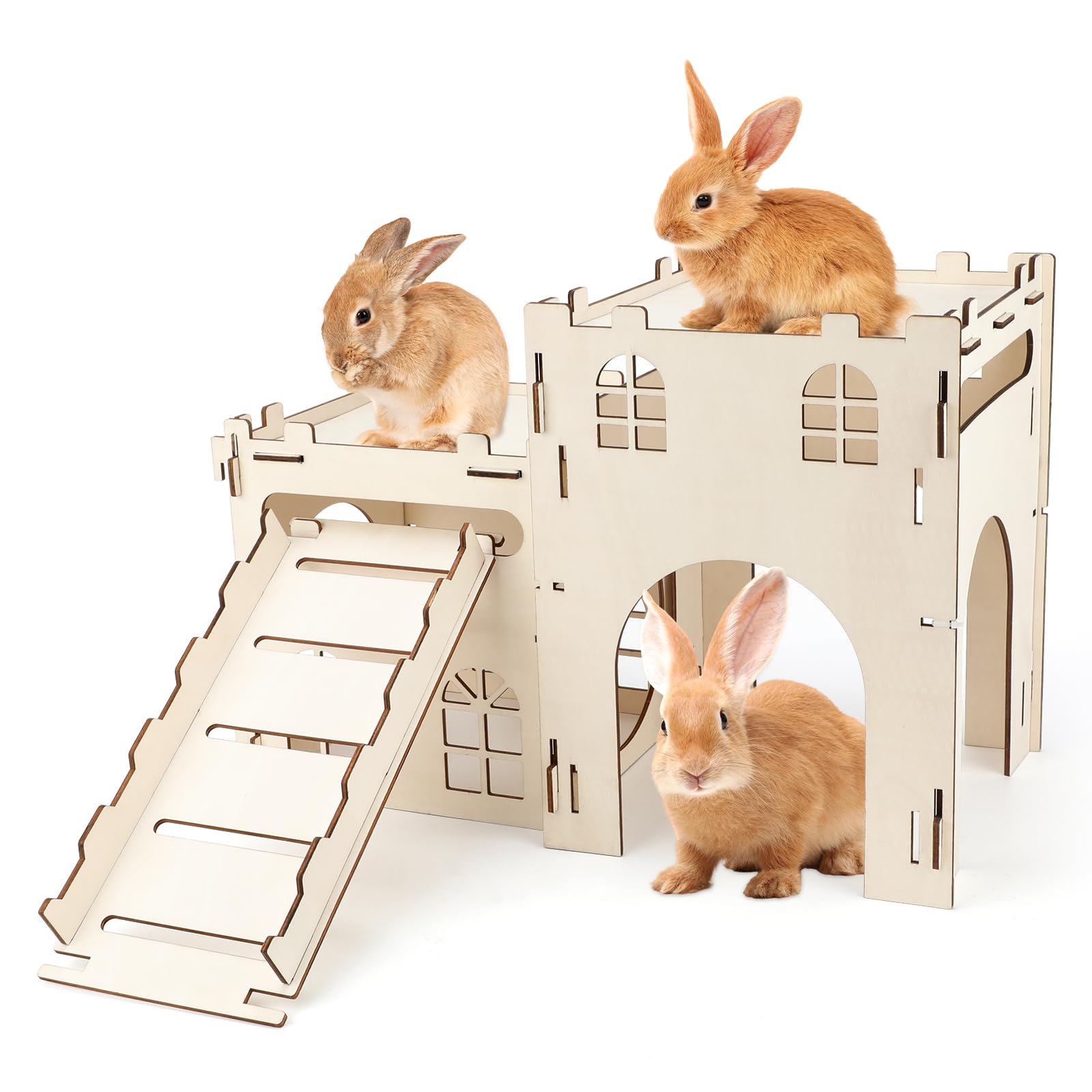 BWOGUE Extra Large Bunny Castle interior view for cozy multi-room play and rest space