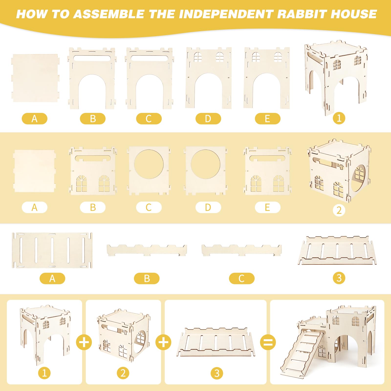 BWOGUE Extra Large Bunny Castle two houses design offers flexible living spaces