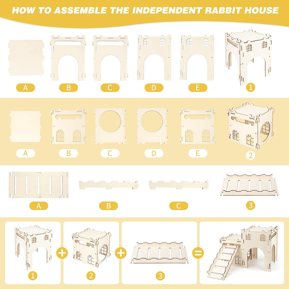 BWOGUE Extra Large Bunny Castle two houses design offers flexible living spaces