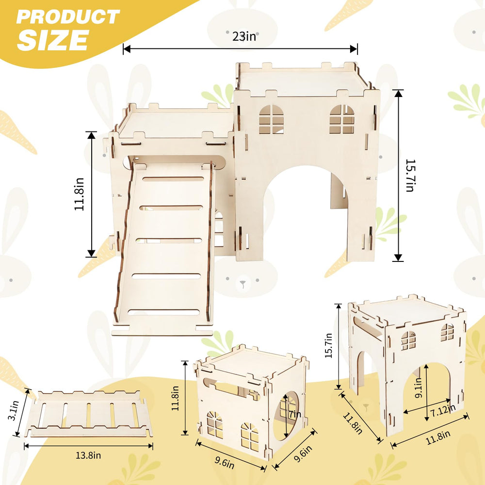 BWOGUE Extra Large Bunny Castle two-room design fosters social interaction and safe hideouts