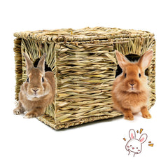 BWOGUE extra-large grass house for rabbits, a spacious hideaway for play and rest.