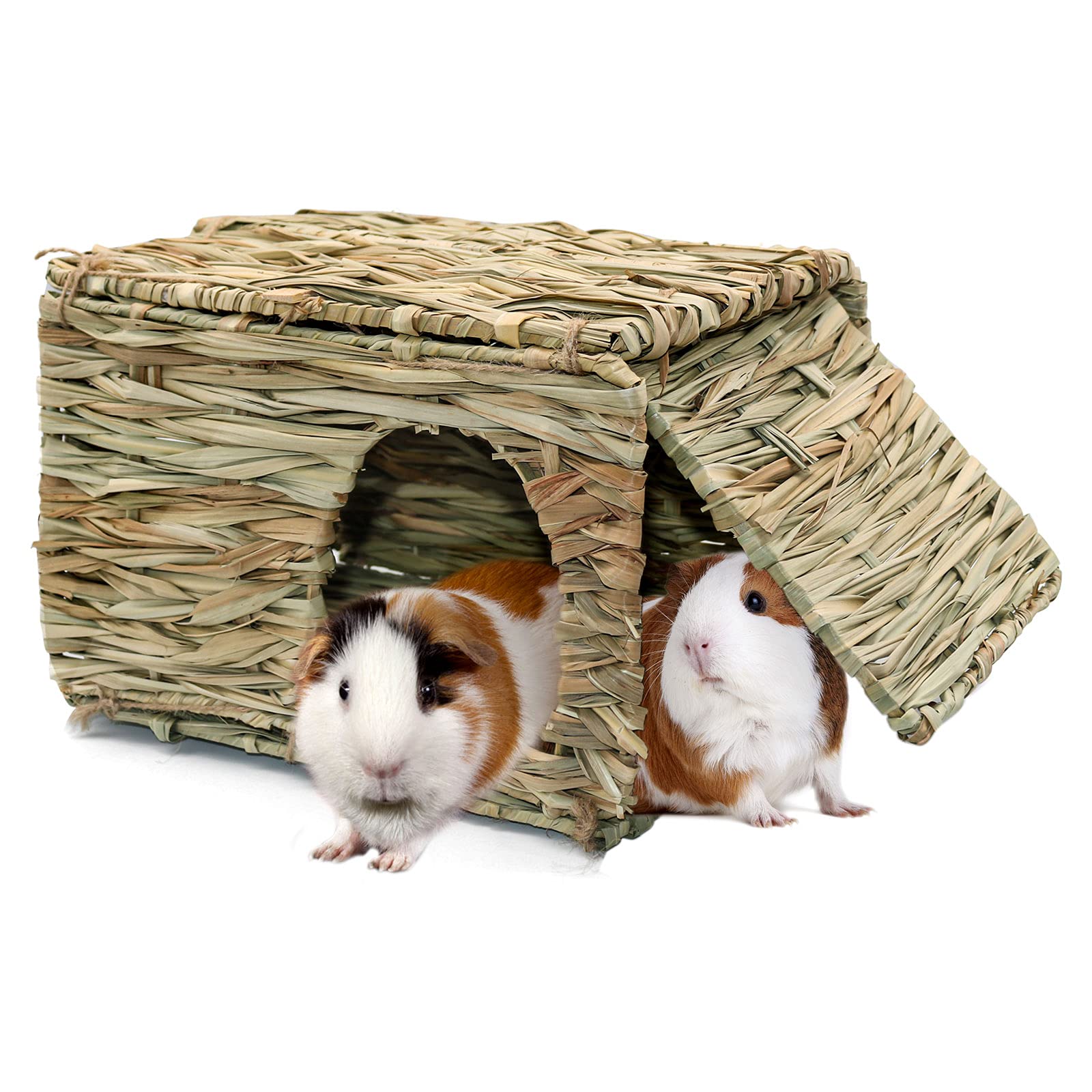 BWOGUE large grass house for guinea pigs—spacious hideaway for play and rest.