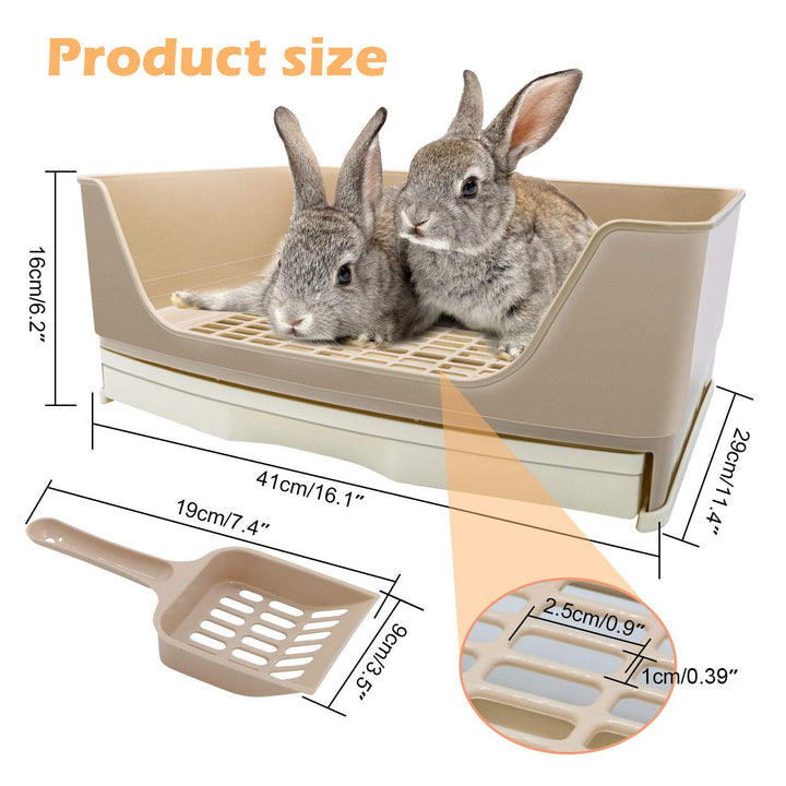 BWOGUE large rabbit litter box drawer open, ideal for fast waste removal.