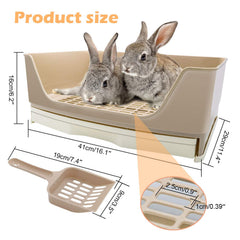 BWOGUE large rabbit litter box drawer open, ideal for fast waste removal.