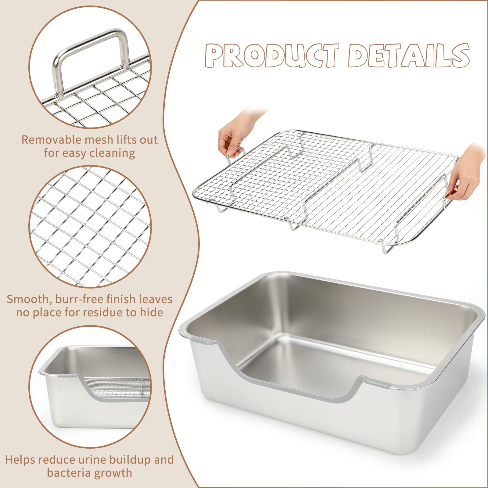BWOGUE large rabbit potty-training litter box suited for bigger pets.