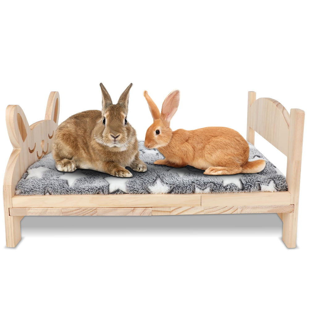 BWOGUE large wooden rabbit bed offers ample space for multiple pets.