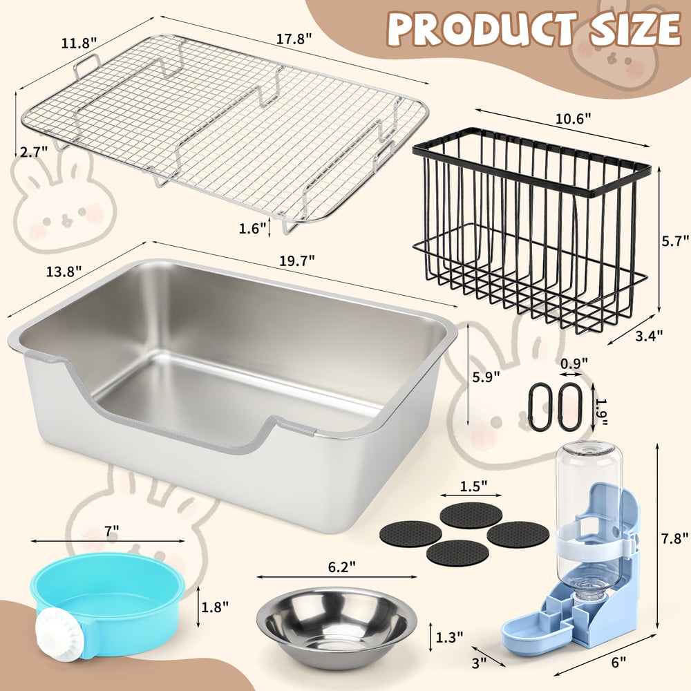 BWOGUE rabbit litter box stainless steel assembly demonstrates chew-proof durability.