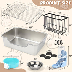 BWOGUE rabbit litter box stainless steel assembly demonstrates chew-proof durability.