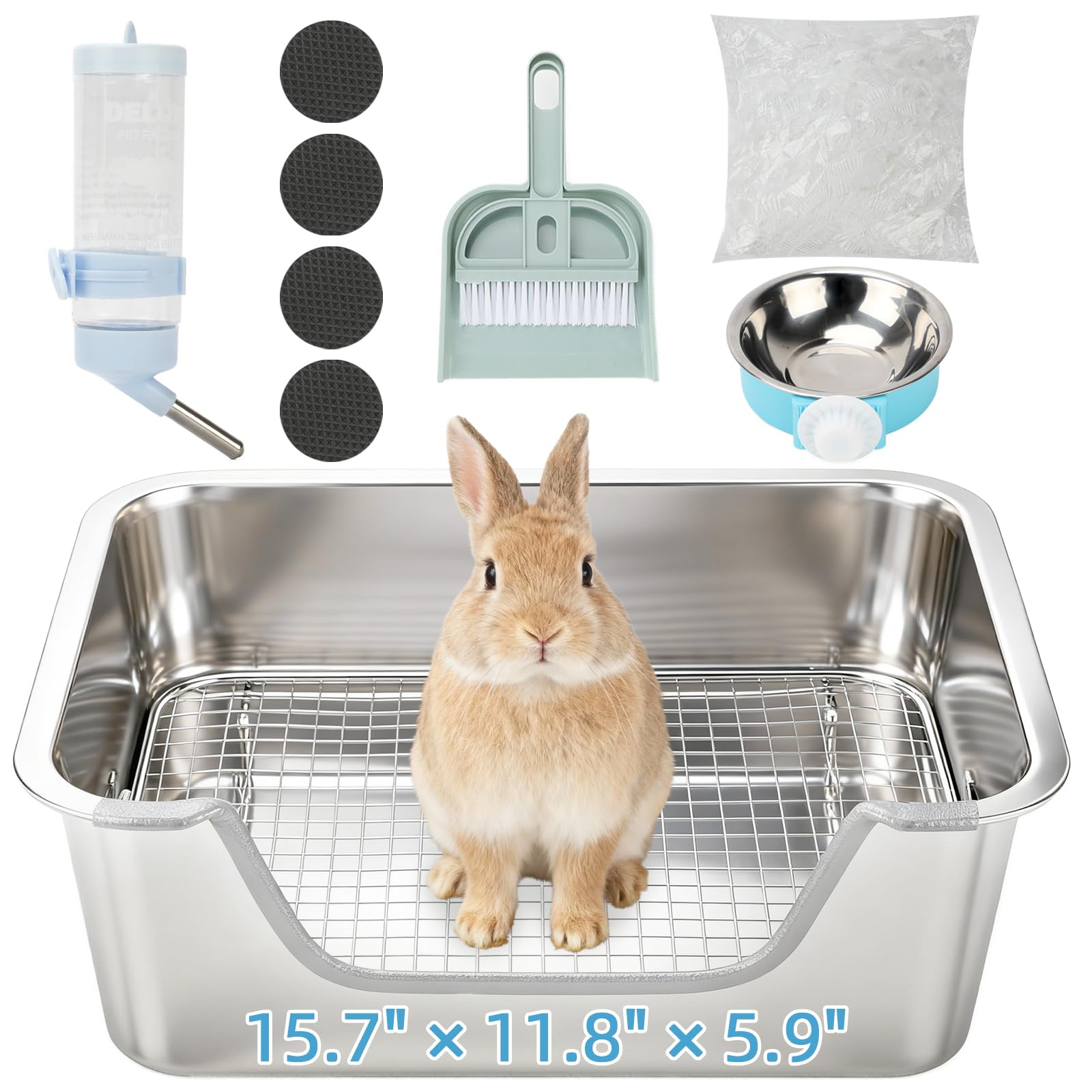 BWOGUE stainless steel litter box with chew-proof design for long-lasting use