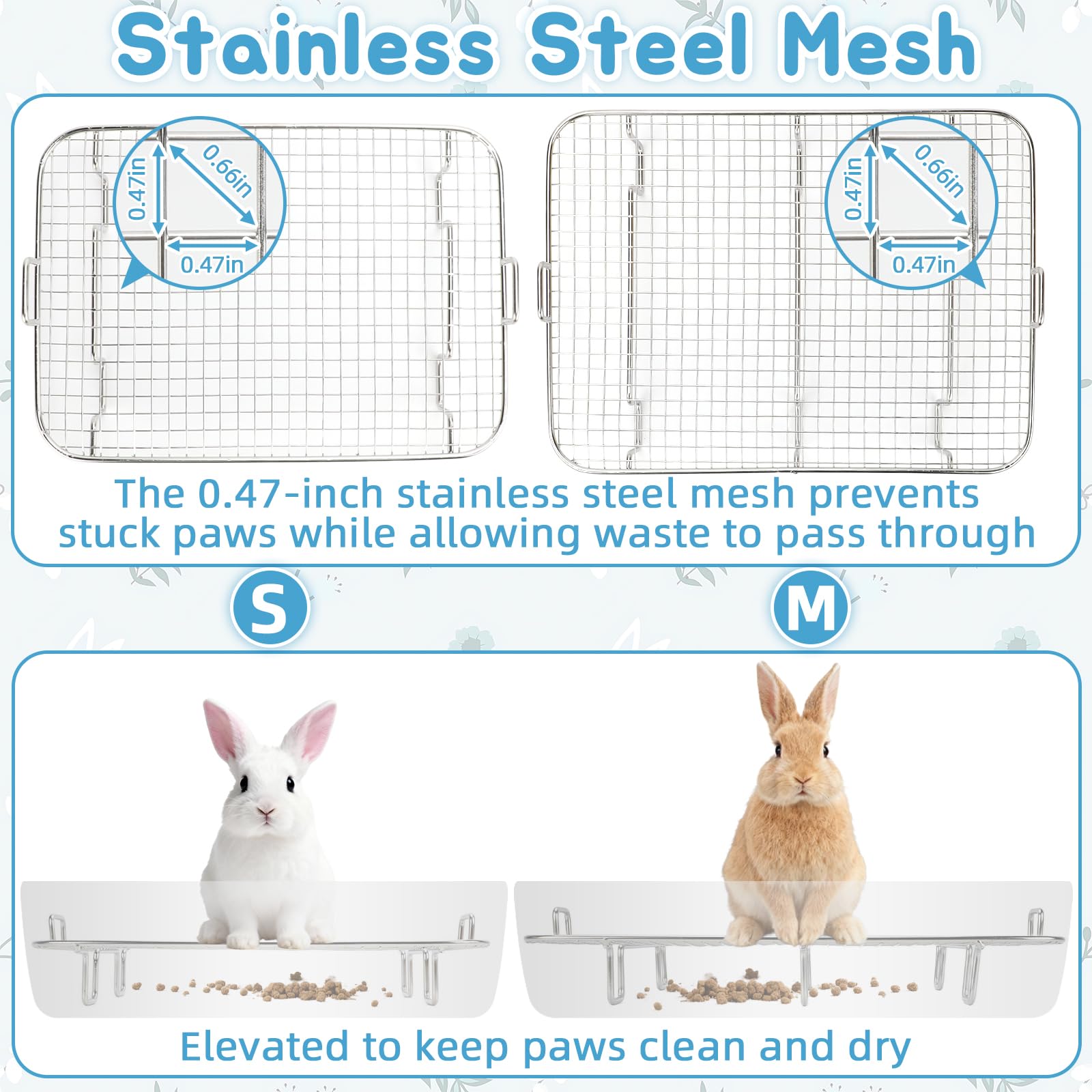 Low-entry design supports easy potty training for rabbits and guinea pigs