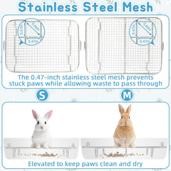 Low-entry design supports easy potty training for rabbits and guinea pigs