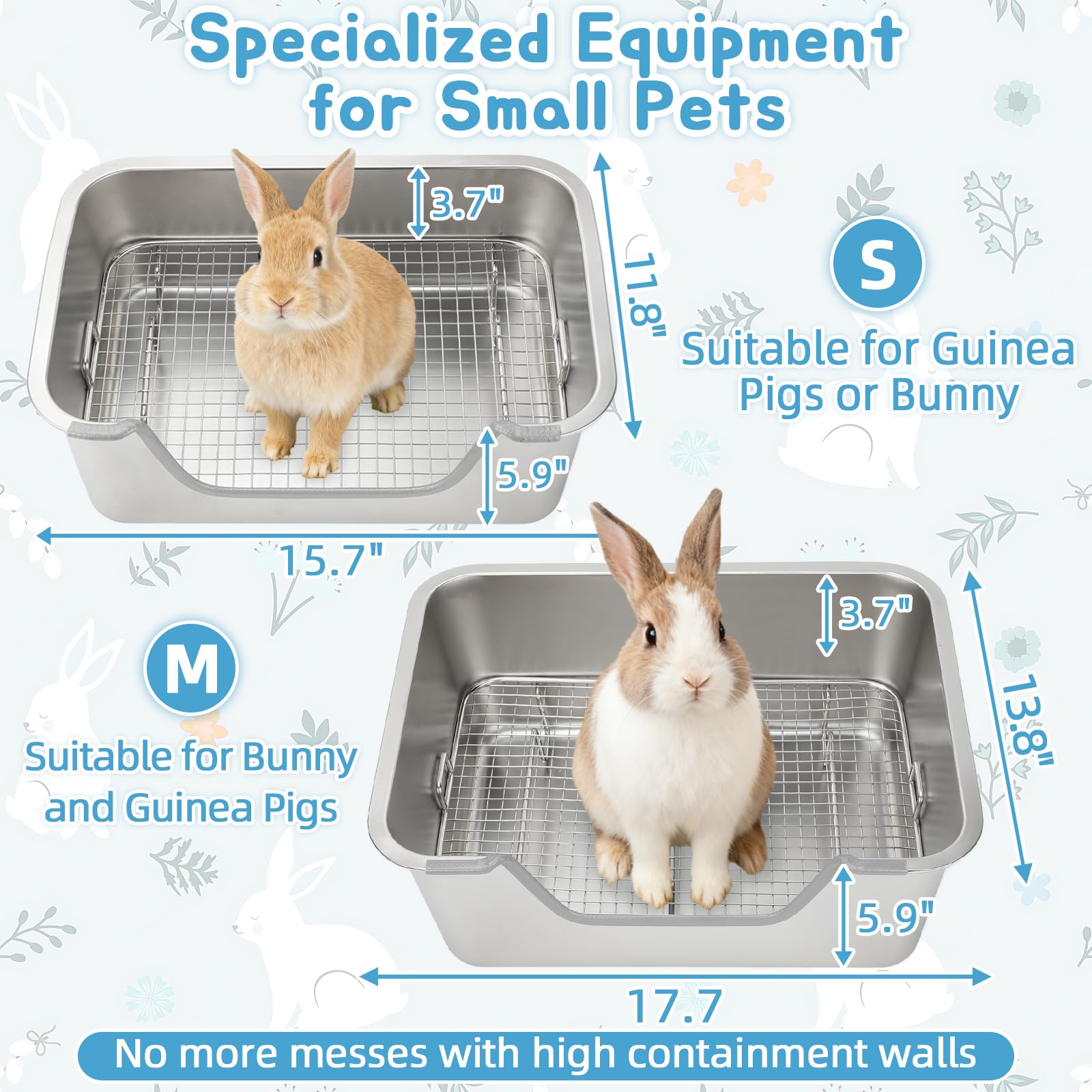 Toe-safe sifting grid protects paws and reduces cage mess