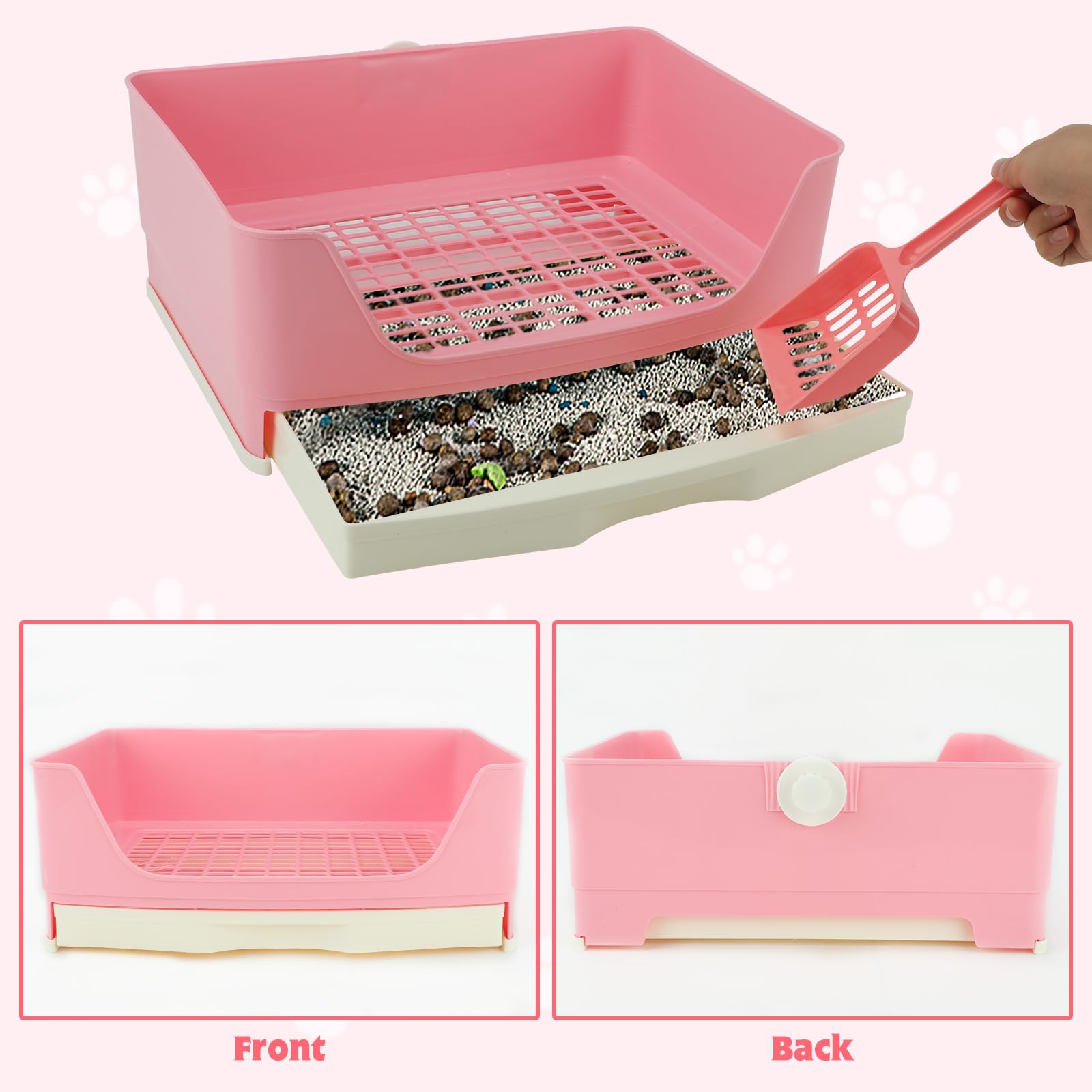 BWOGUE wide grates reduce urine splash for a cleaner cage