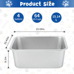 BWOGUE stainless steel bowl with wide opening, easy to clean after meals.