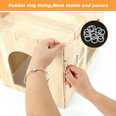BWOGUE wooden castle top with carrot patterns adds indoor charm.