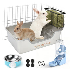 BWOGUE XL rabbit litter pan with high sides enhances mess containment and durability.