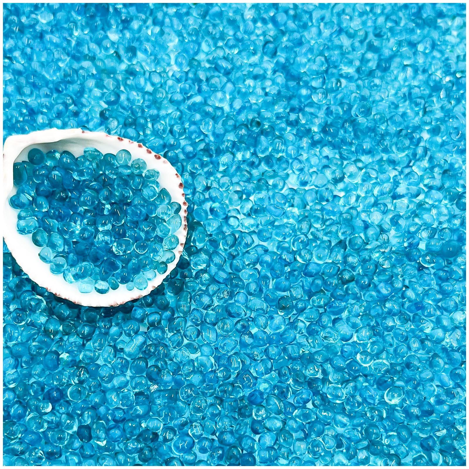 BXI blue glass sand for aquarium substrate, vibrant color and safe for fish.