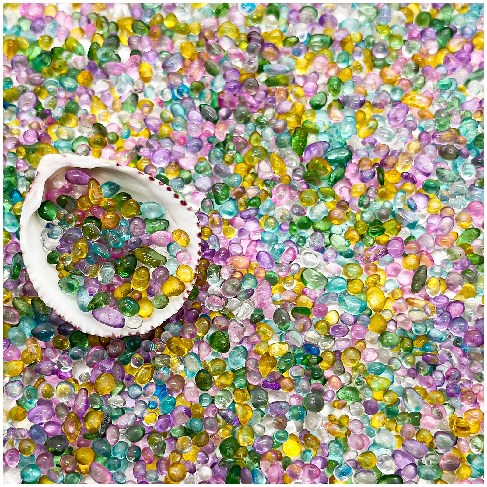BXI vibrant blue sea glass gravel for aquariums adds color and shimmer