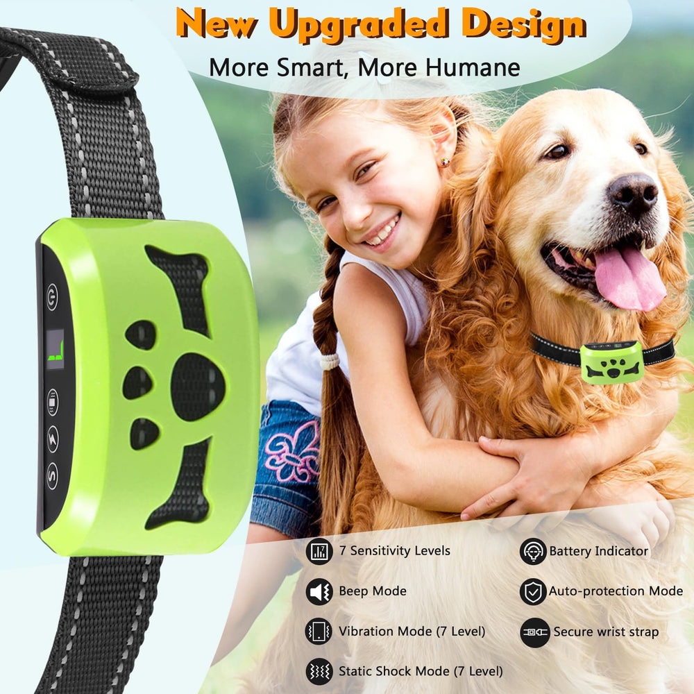 BXQ collar chip close-up showing smart barking recognition to reduce false triggers