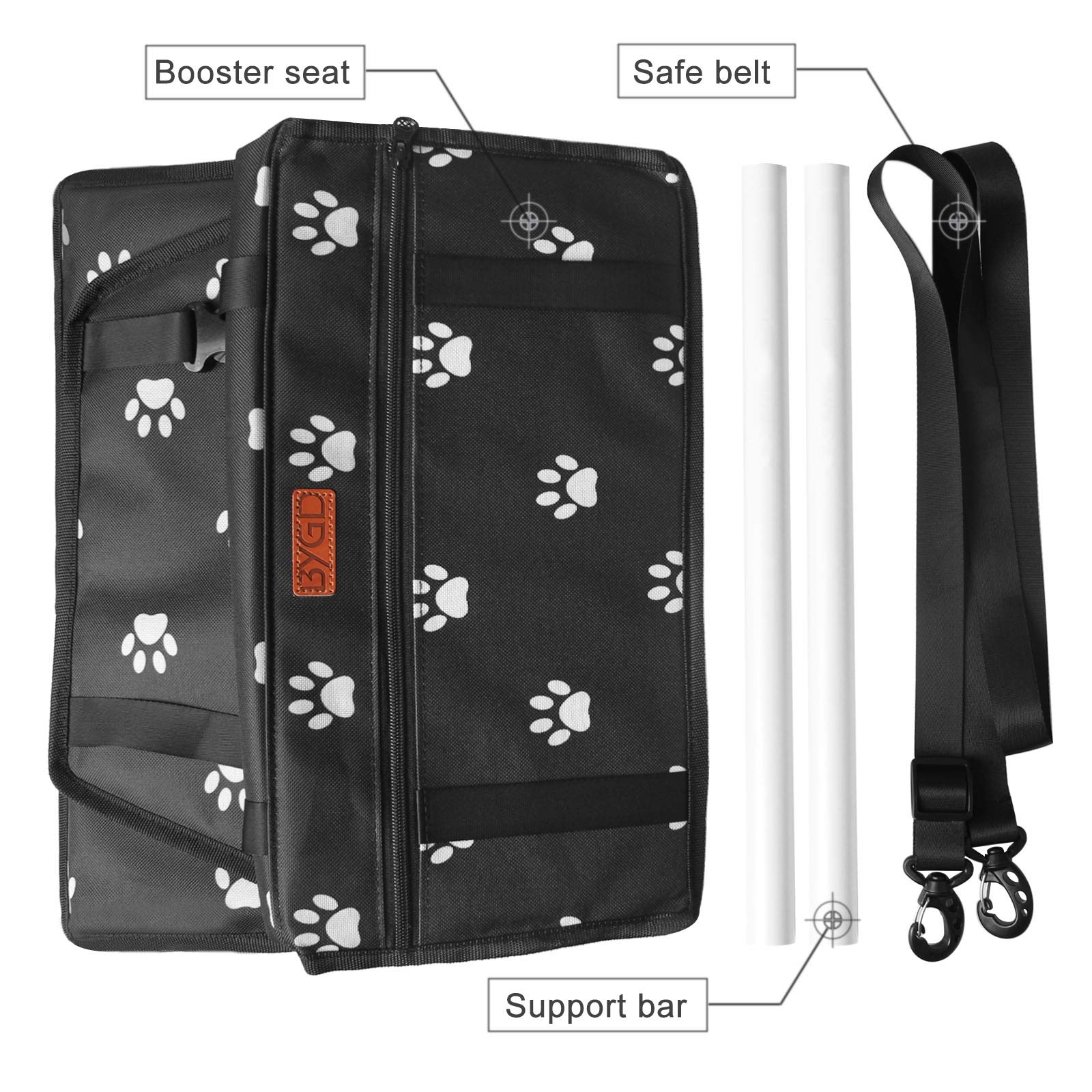 BYGD Pet Dog Booster Seat bottom view illustrating anti-slip base