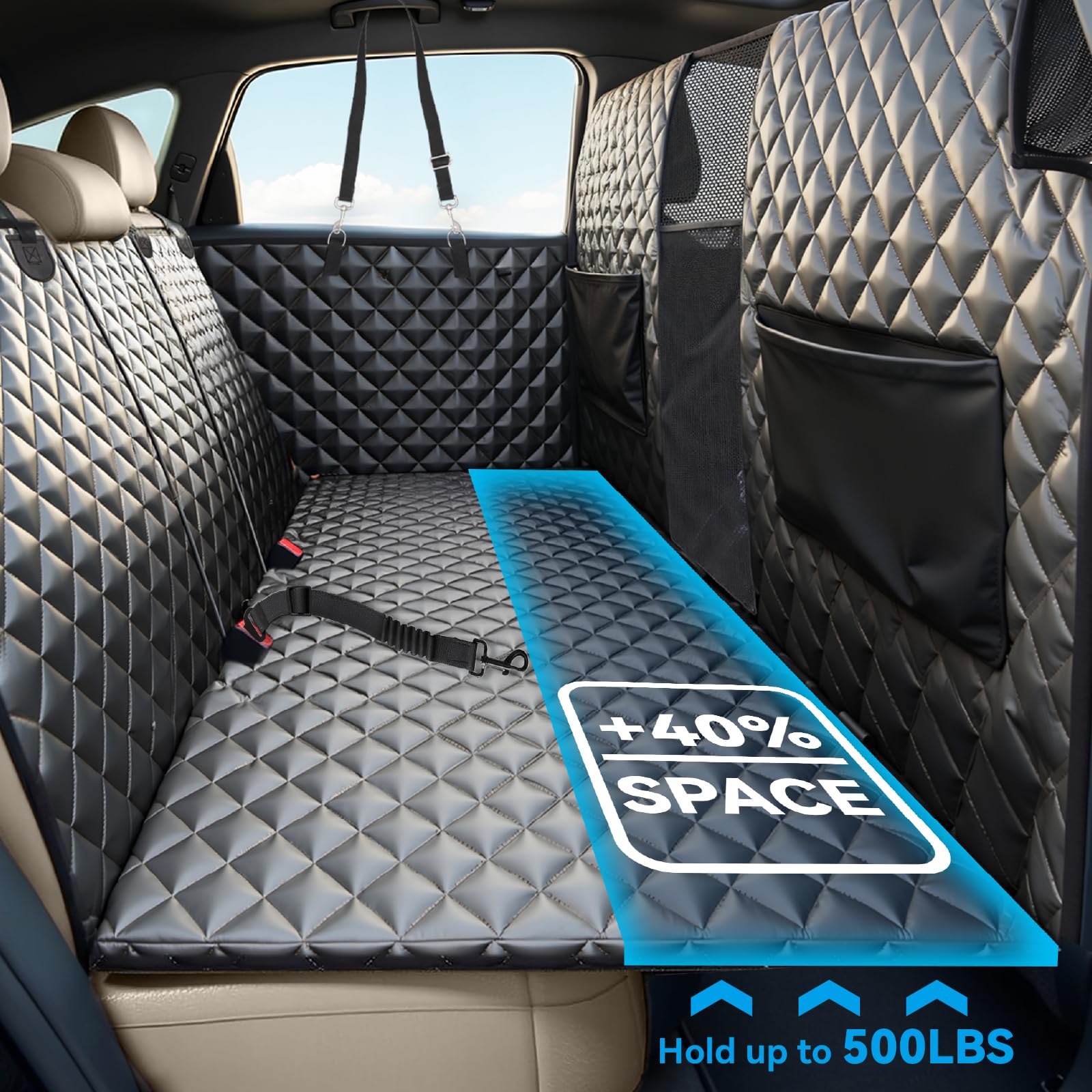 BYI 600D Oxford waterproof fabric protects car interior from spills