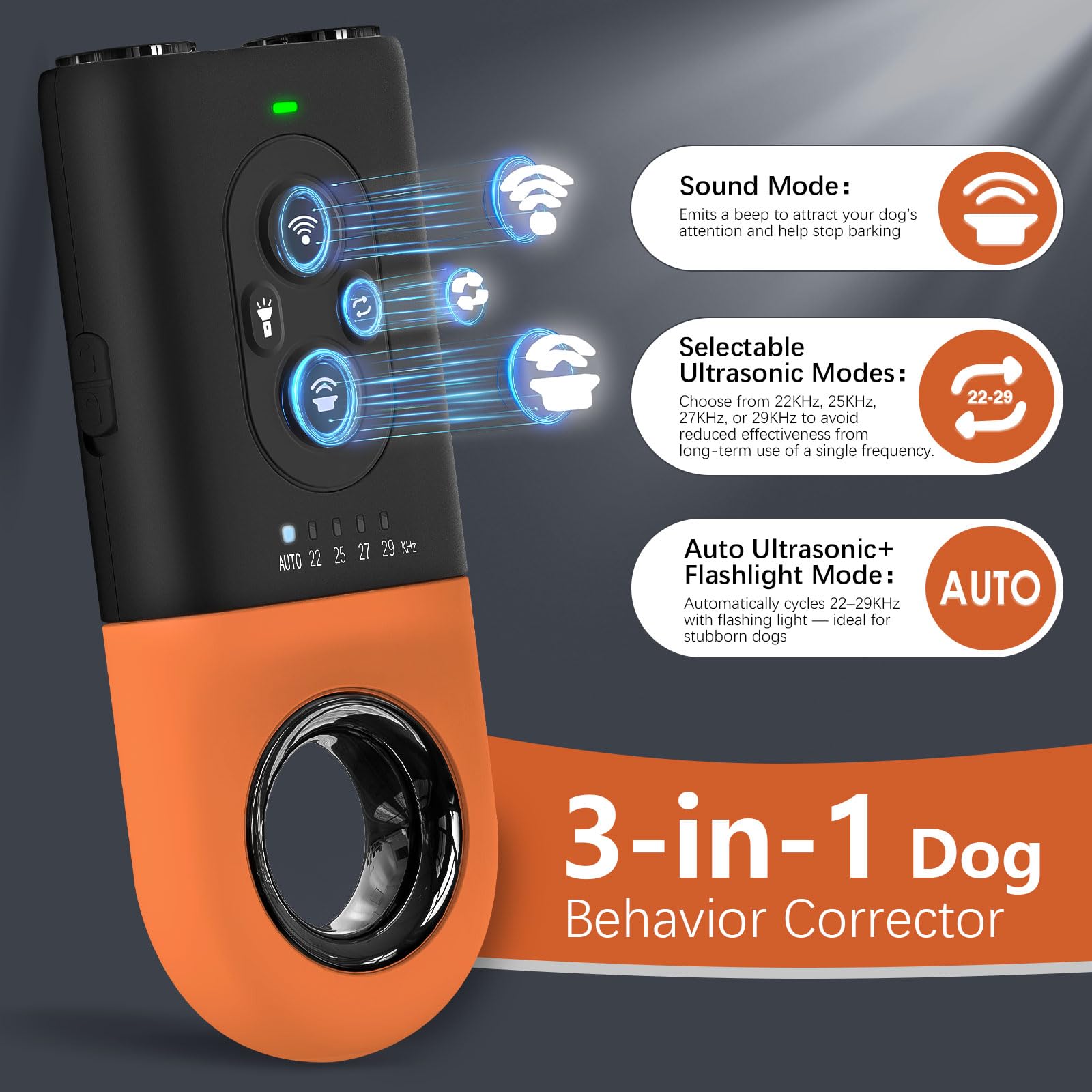 ByteRoll bark deterrent with 35 ft range helps manage canine noise during walks