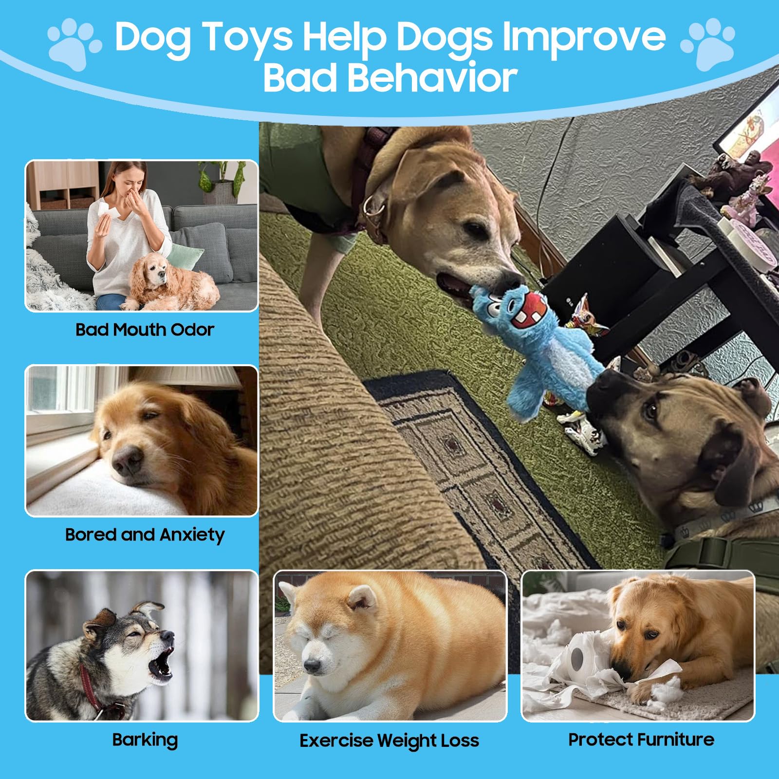 Bzonsmart elephant dog toy colorful plush ideal for toss and fetch