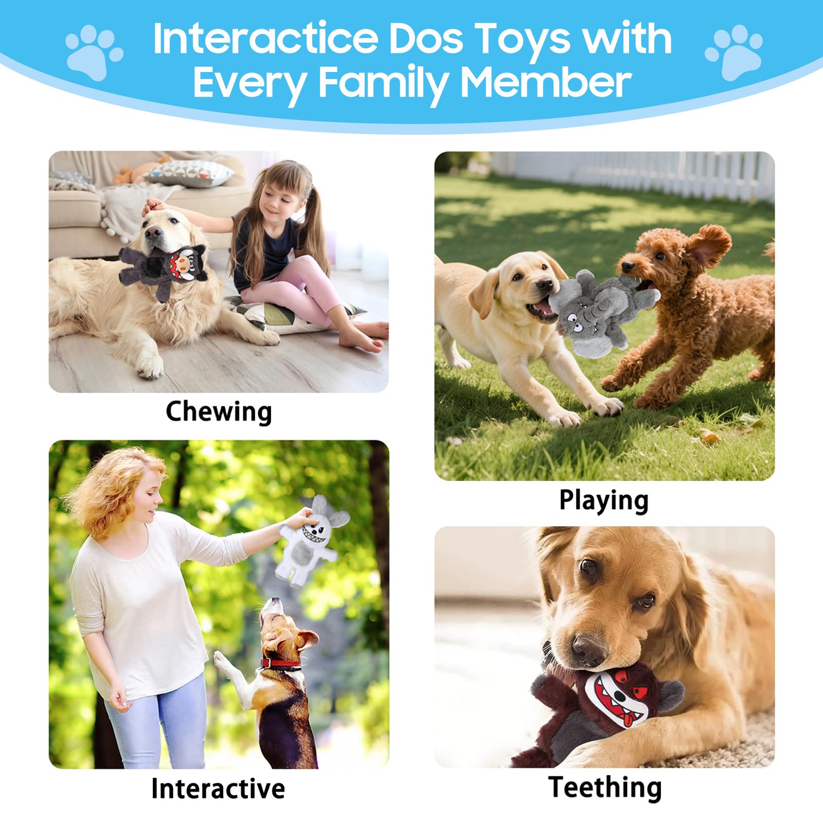 Bzonsmart rabbit dog toy soft plush perfect for cuddling and training