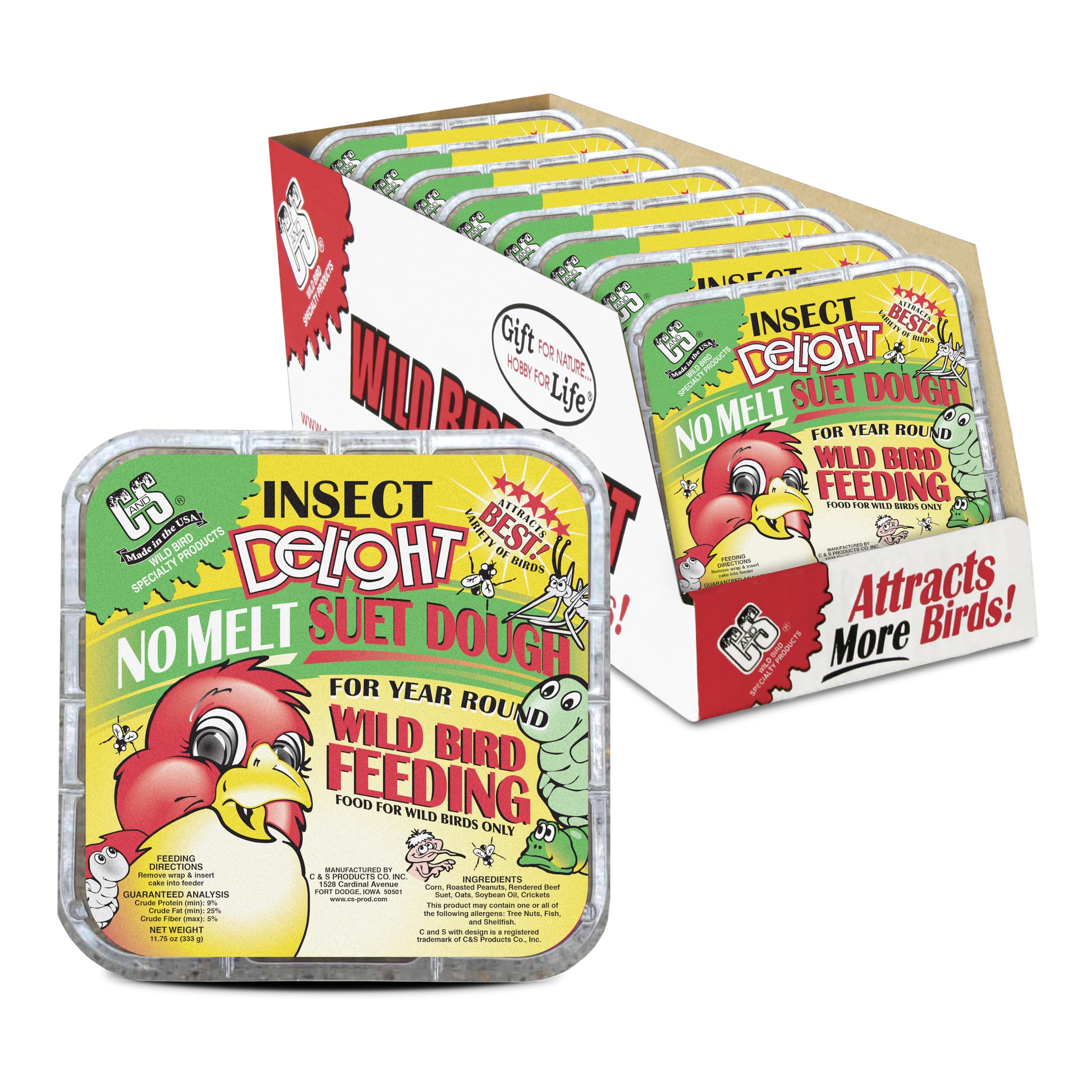 C&S Insect Delight No Melt Suet Dough packaging for year-round feeding.