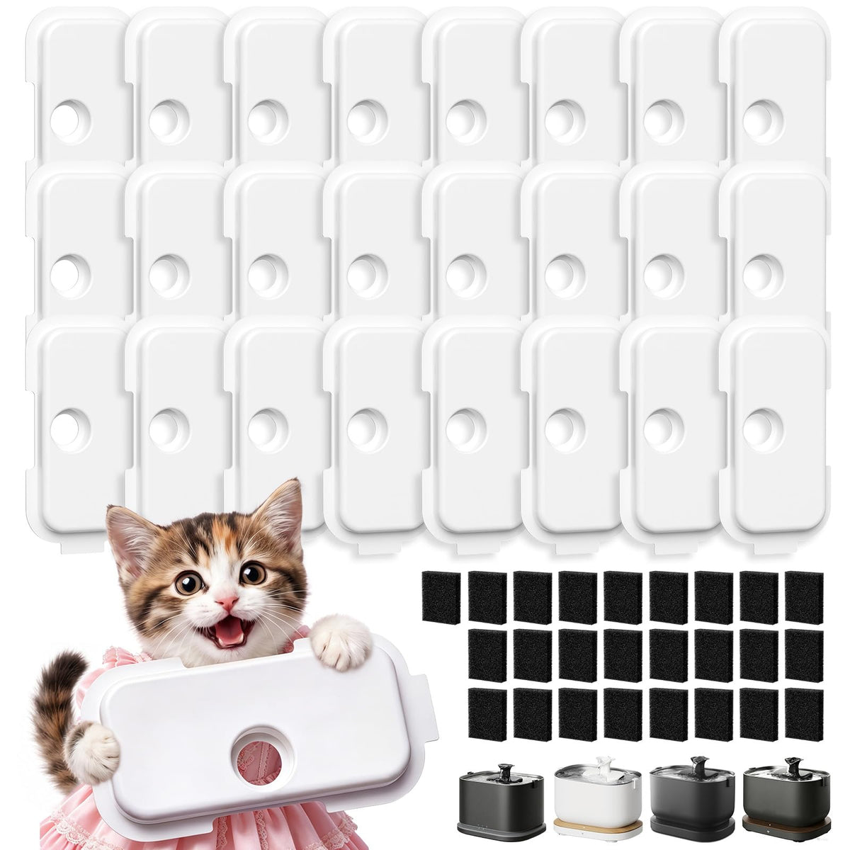 Cabiclean Dockstream filters package shows a year-long supply for PETLIBRO fountains