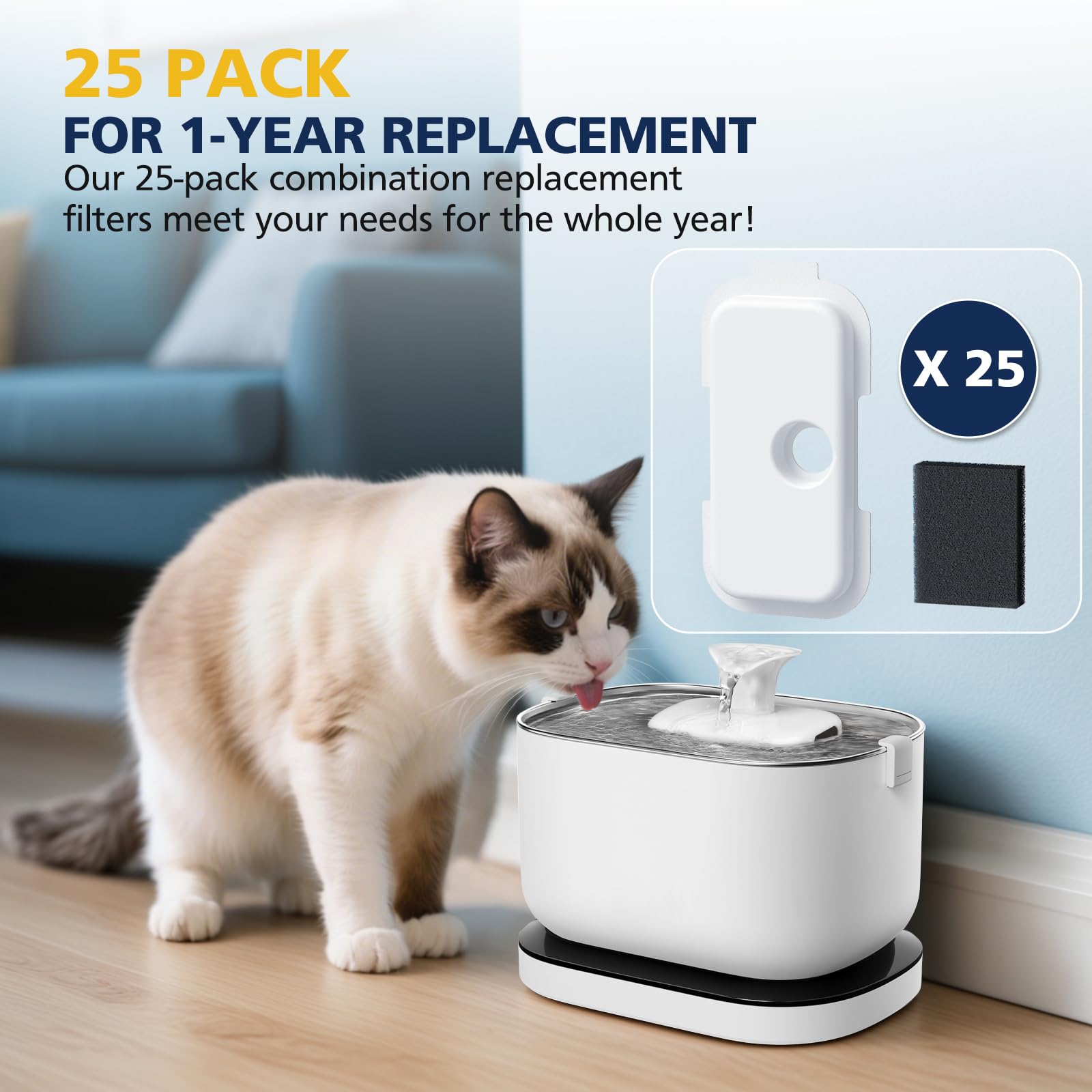 Cabiclean replacement pre-filter sponges included for filtration enhancement
