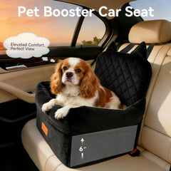 CABZOON booster seat elevated cushion emphasizes comfortable rides with soft plush fabric